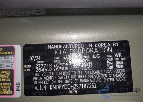 2025 Kia Sportage Plug-In Hybrid X-Line z USA, uszkodzony, nr VIN KNDPYDDH2S7187251